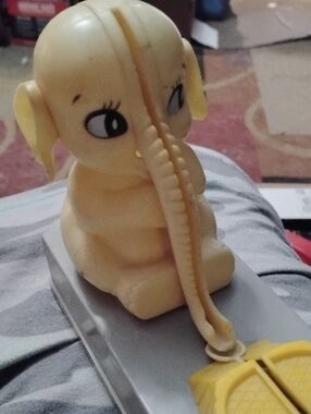 Vintage Yellow Elephant Figurine Bank
